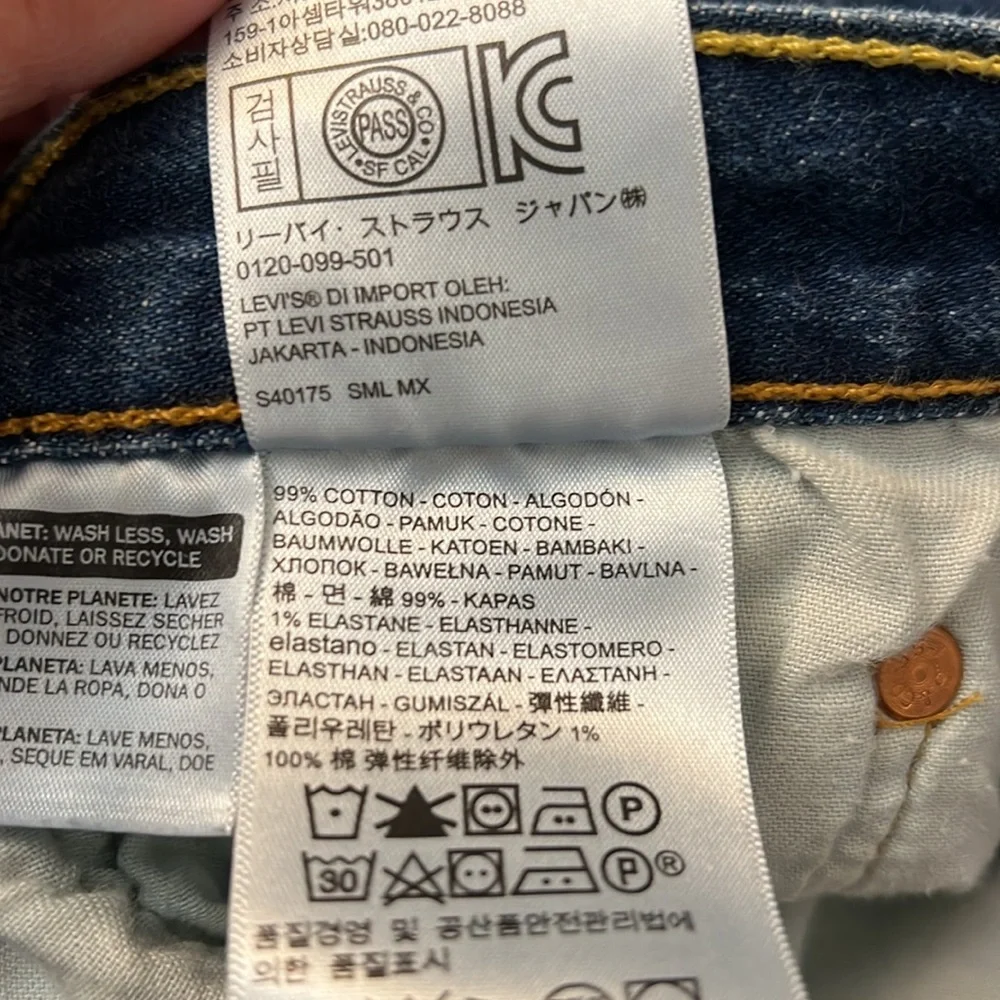 LEVI’S 501 DARKWASH STRAIGHT LEG BUTTON FLY COTTON JEANS SIZE 30x29